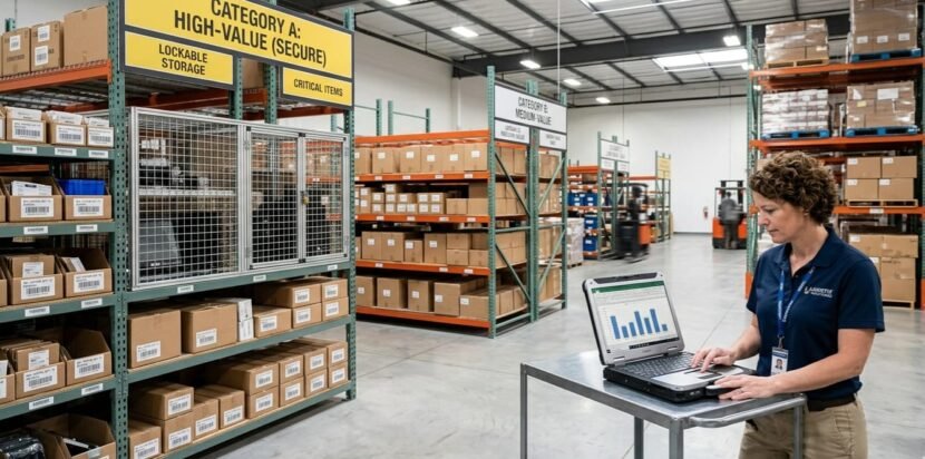 ABC analysis in inventory management for warehouse stock control